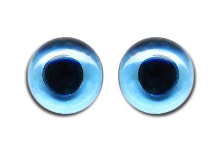 Teddy Glas Augen Glasaugen hintermalt blau-weis 14mm 