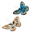 Schmetterlinge, 12cm - 2 Stück (braun, blau) (09)