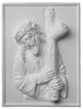 Styroporbild, Jesus mit Kreuz, Relief, 36x27x6cm